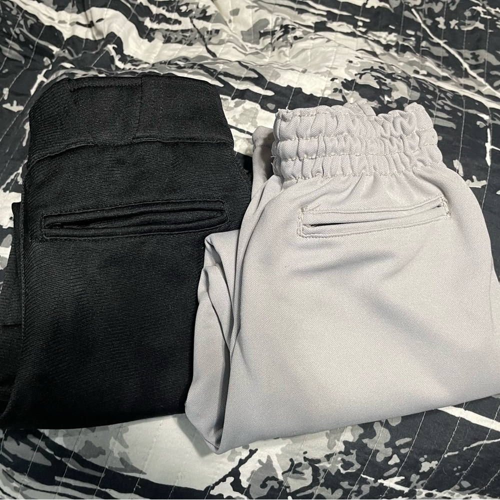 2 Boys Med Baseball pants black and gray